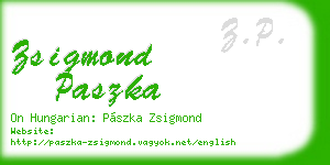 zsigmond paszka business card